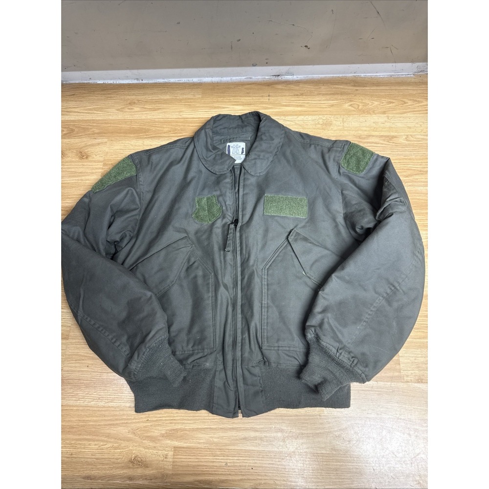 Flyers Cold Weather Jacket CWU 45/P Men's Green Flight Bomber Military Large
